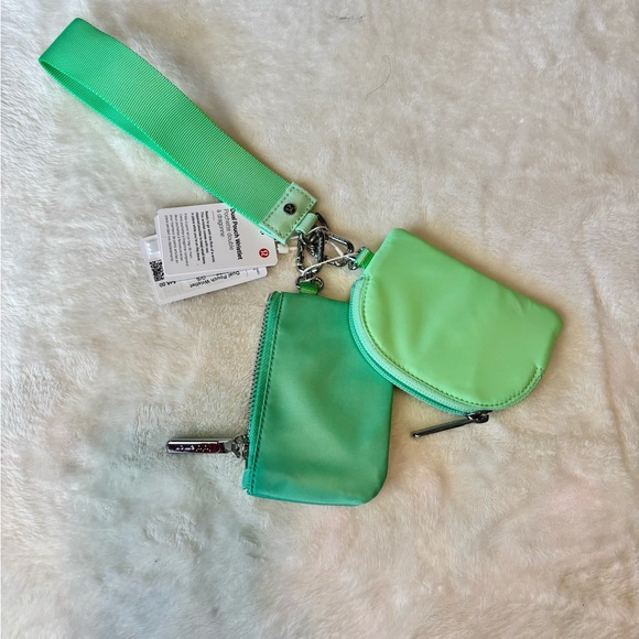 Lululemon Athletica Citra Lime Dual Pouch Wristlet - Picture 2 of 3
